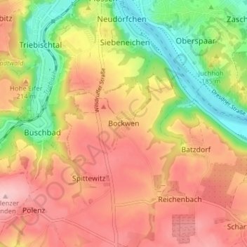 Bockwen topographic map, elevation, terrain