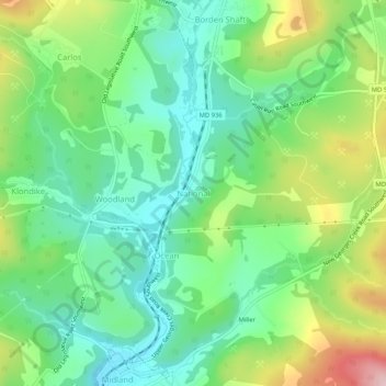 National topographic map, elevation, terrain