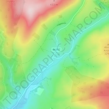 Saughtree topographic map, elevation, terrain