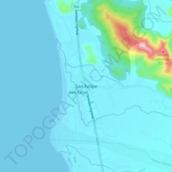 San Felipe topographic map, elevation, terrain