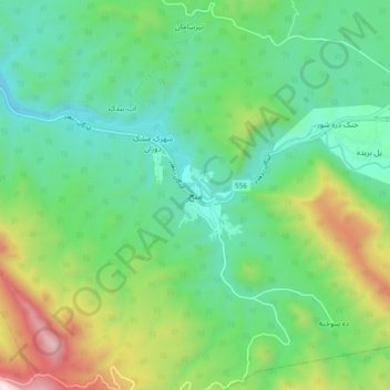 Manj topographic map, elevation, terrain