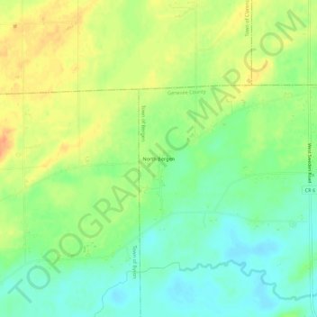 North Bergen topographic map, elevation, terrain