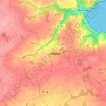 Kerlabia topographic map, elevation, terrain