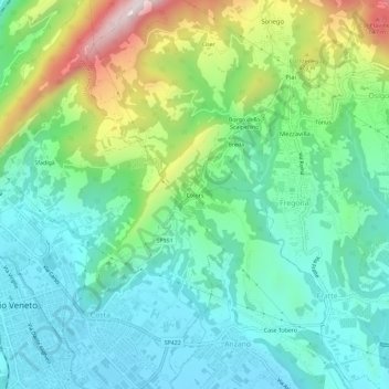 Colors topographic map, elevation, terrain
