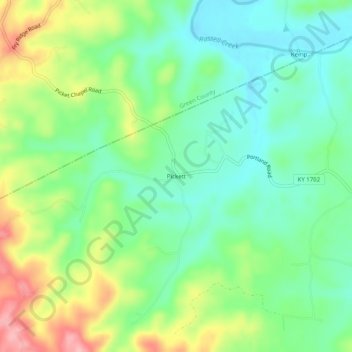 Pickett topographic map, elevation, terrain