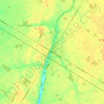 Mitchell topographic map, elevation, terrain