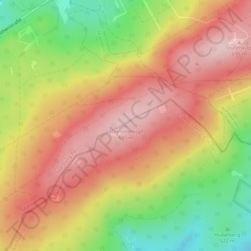Schimmelkopf topographic map, elevation, terrain