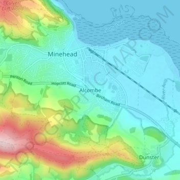 Alcombe topographic map, elevation, terrain