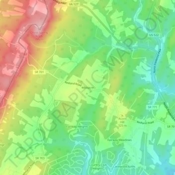 Whitacre topographic map, elevation, terrain