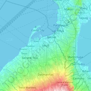 Imus topographic map, elevation, terrain