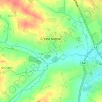 Bengal topographic map, elevation, terrain
