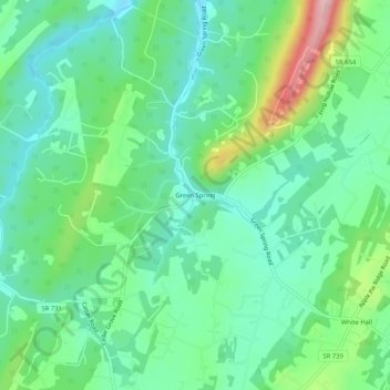 Green Spring topographic map, elevation, terrain