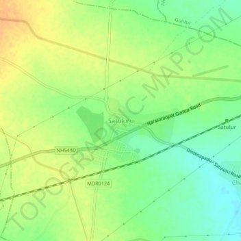 Satuluru topographic map, elevation, terrain