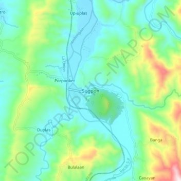 Sugpon topographic map, elevation, terrain