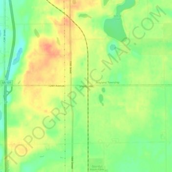 Shelbyville topographic map, elevation, terrain
