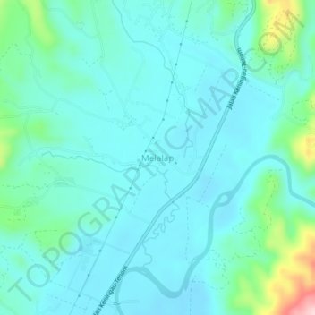 Melalap topographic map, elevation, terrain