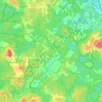Four Corners topographic map, elevation, terrain