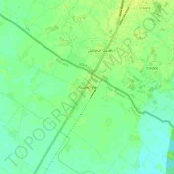 Rupadiya topographic map, elevation, terrain