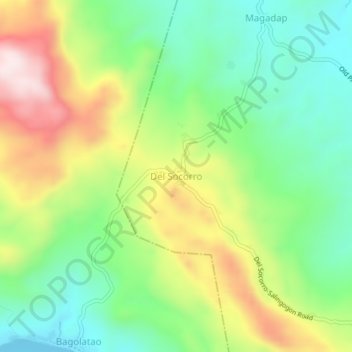 Del Socorro topographic map, elevation, terrain