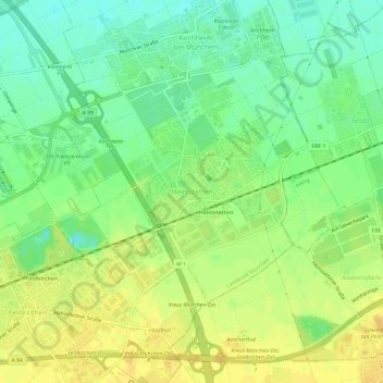Heimstetten topographic map, elevation, terrain