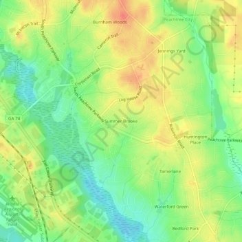Summer Brooke topographic map, elevation, terrain