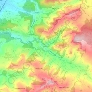 Scherliau topographic map, elevation, terrain