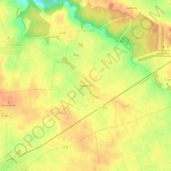 Senainville topographic map, elevation, terrain