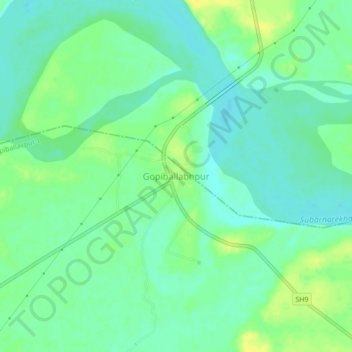 Gopiballabhpur topographic map, elevation, terrain