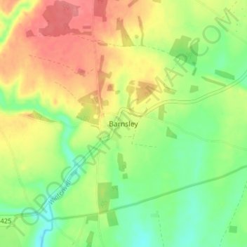 Barnsley topographic map, elevation, terrain