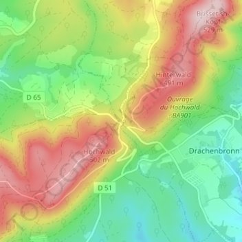 Col du Pfaffenschlick topographic map, elevation, terrain