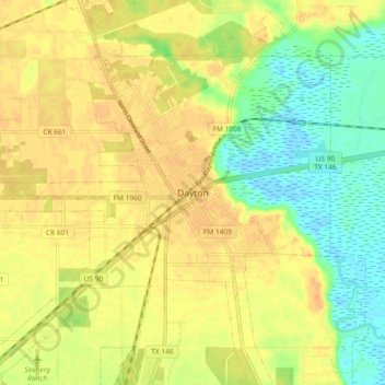 Dayton topographic map, elevation, terrain