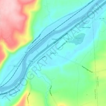 Randall topographic map, elevation, terrain