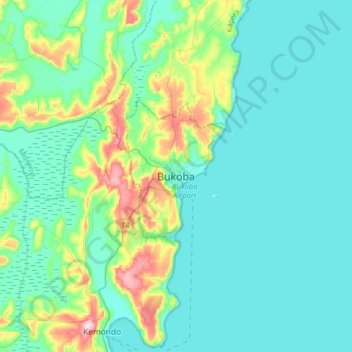 Bukoba topographic map, elevation, terrain