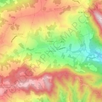 Vedegheto topographic map, elevation, terrain
