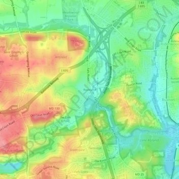 Rockland topographic map, elevation, terrain