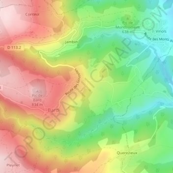 Montchovet topographic map, elevation, terrain