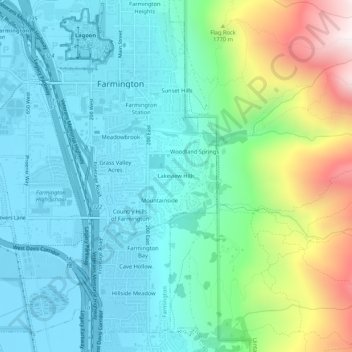Lakeview Hills topographic map, elevation, terrain