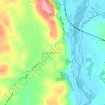 Paleomanina topographic map, elevation, terrain