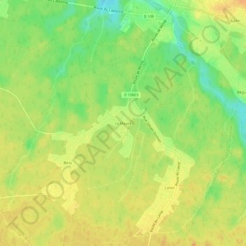Le Mayne topographic map, elevation, terrain