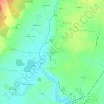 Les Perruches topographic map, elevation, terrain