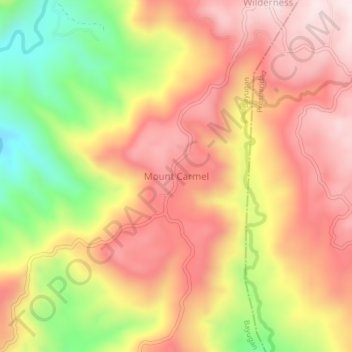 Mount Carmel topographic map, elevation, terrain