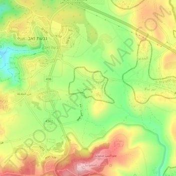 Al Jib topographic map, elevation, terrain
