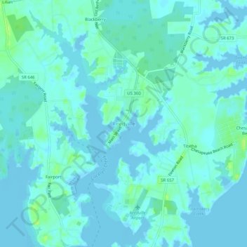 Reedville topographic map, elevation, terrain