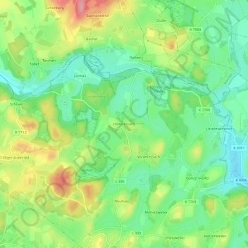 Hinteressach topographic map, elevation, terrain