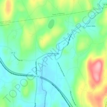 Malden Bridge topographic map, elevation, terrain