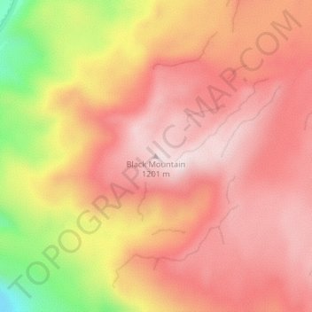 Black Mountain topographic map, elevation, terrain