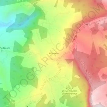 Alfombra topographic map, elevation, terrain