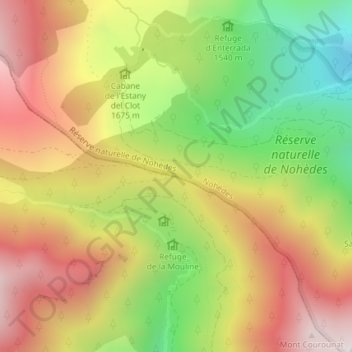 Col de Portus topographic map, elevation, terrain