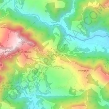 SaureBhanjyang topographic map, elevation, terrain