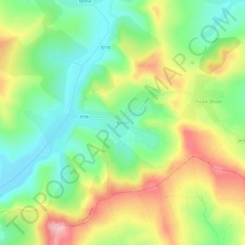 Boian topographic map, elevation, terrain